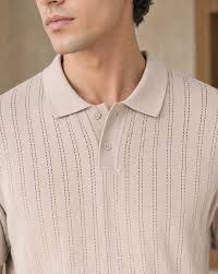 COMBRAIDED Men Self Design Polo Neck Polycotton Light Green T-Shirt